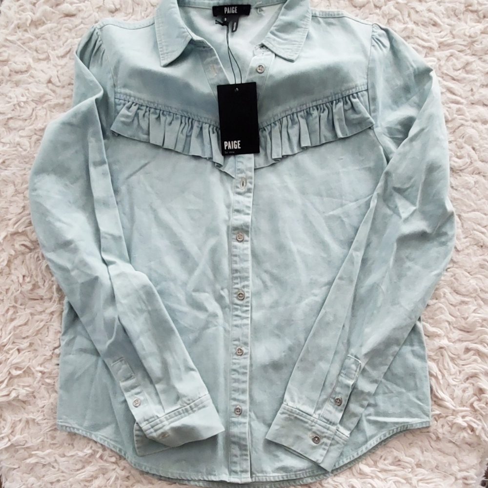 Paige Light Blue denim Layda Shirt S